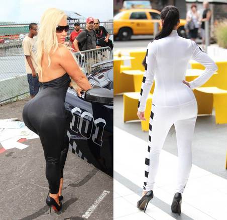 Here we have a great double take of Nicole Coco Austin and fellow butt 