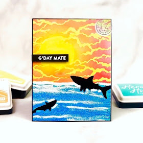 #cardbomb, #mariawillis, Hero Arts, #heroarts, #mymonthyhero, #video, #videotutorial, #stamp, #ink, #paper, #cards, #cardmaker, #cardmaking, #handmade, #handmadecards, #craft, #papercraft, #diy, #art, #color, #sharks, #ocean, 