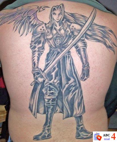 angel wing tattoos on back