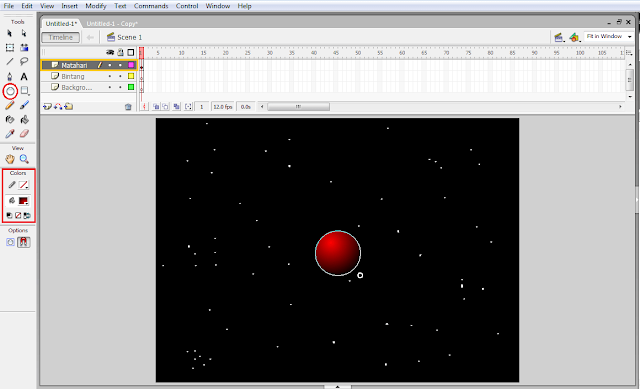 Cara Membuat Animasi Tata Surya Dengan Perintah Motion Guide Pada Macromedia Flash 8