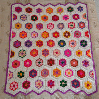 African flower hexagon baby blanket