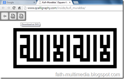 Aplikasi Online Pembuat vektor Kufi Murabba' Square Kufic 