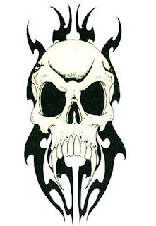 Skull Tribal Tattoo Design 