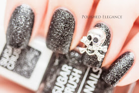 IsaDora - Black Crush swatch review nail polish skull nail art manicure