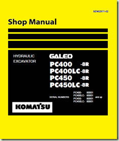 eBook SHOP MANUAL KOMATSU Hydraulic Excavator PC400-8R, PC400LC-8R, PC450-8R, PC450LC-8R