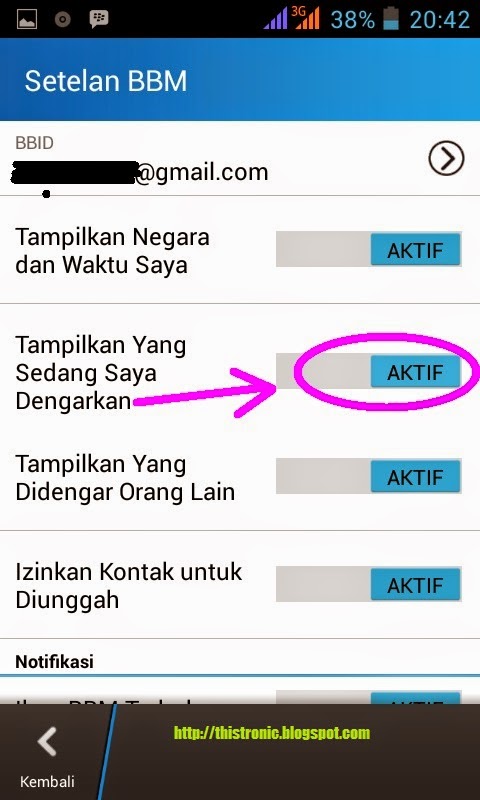 Tips BBM | cara menampilkan yang sedang kita dengarkan