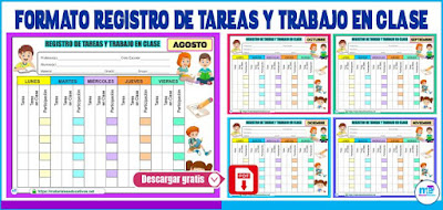 FORMATO REGISTRO DE TAREAS Y TRABAJO EN CLASE