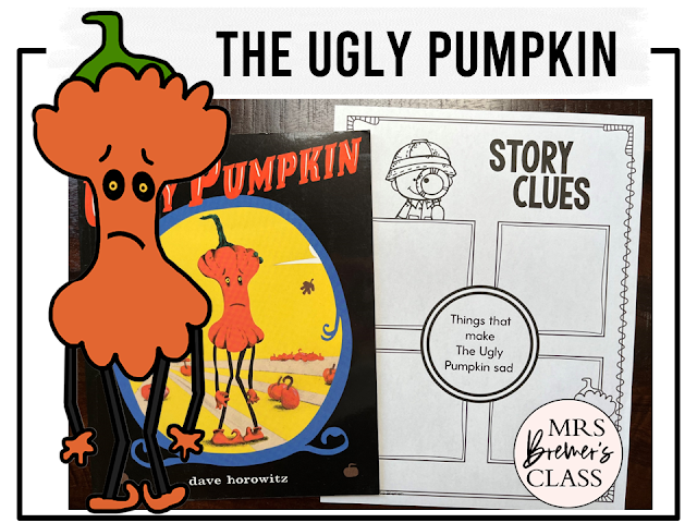 The Ugly Pumpkin book activities unit with printables, literacy companion activities, and reading worksheets for Halloween in Kindergarten and First Grade