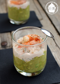 verrine avocat et crevette