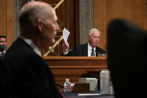 Sen. Ron Johnson, chairman of the Senate Governmental Affairs Committee, speaks during a hearing in Washington on Dec. 3, 2020.