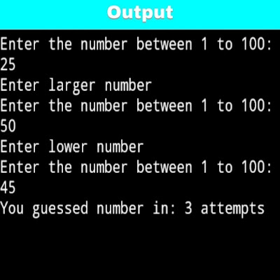 Guess the number game project in C
