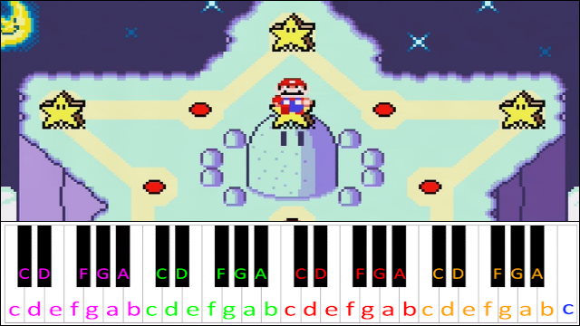 Star Road - Super Mario World Piano / Keyboard Easy Letter Notes for Beginners