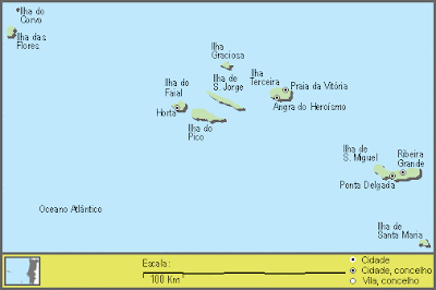 Açores Mapa Regional da Região