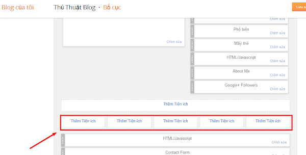 Bố cục chân trang Blogger có 5 cột