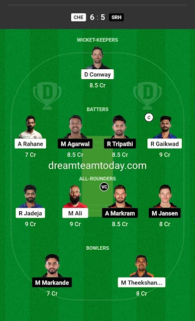 CSK vs SRH today Match dream11 Prediction 7