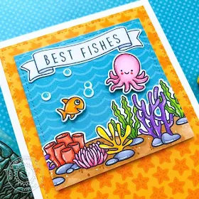 Sunny Studio Stamps: Tropical Scenes Sea You Soon Banner Basics Frilly Frame Dies Everyday Cards by Lynn Put 