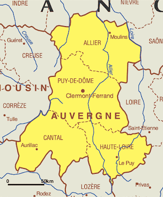 Auvergne Régional Carte de la Ville