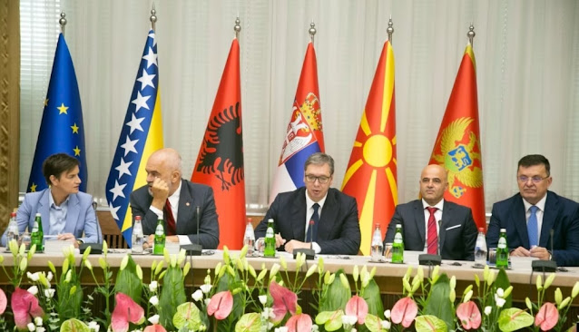 The leaders of some of the Balkan countries during the Open Balkans summit in Belgrade, August 2022.