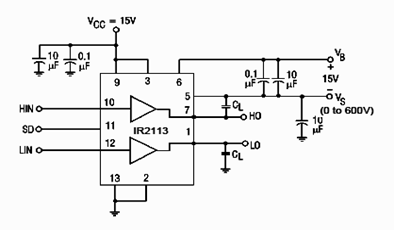 IR2113 Switching Time Test Circuit Schematic