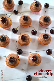 cherry choc chip cupcakes