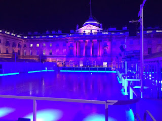 Pic of empty ice rink in courtyard of Somerset House, London