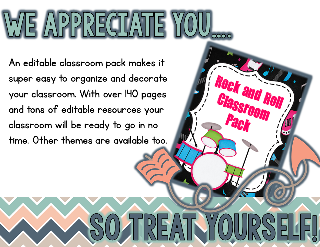 https://www.teacherspayteachers.com/Product/Rock-and-Roll-Themed-Editable-Classroom-Organization-Pack-282906