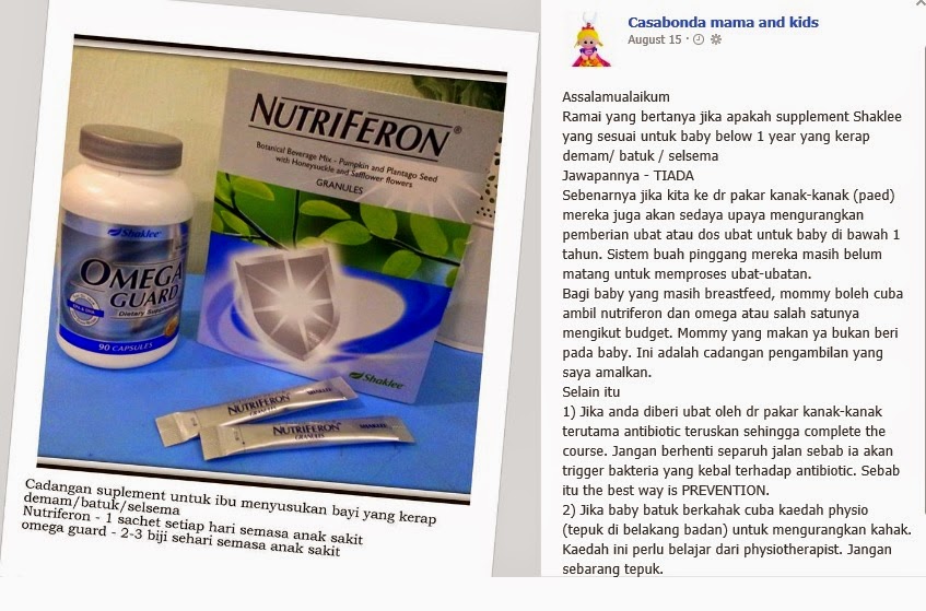 Kedai Supplemen Semulajadi Shaklee: Suplemen Untuk Bayi Di 