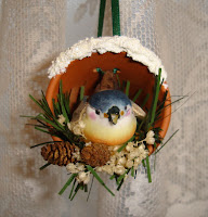 Birds in clay pots ornaments