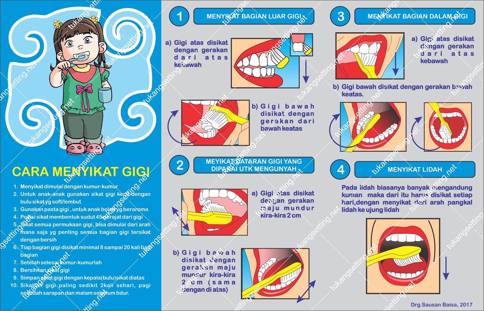 Brosur Cara Menggosok Gigi Jasa Desain Grafis Indonesia