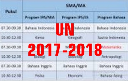 Hasil gambar untuk jadwal un 2017