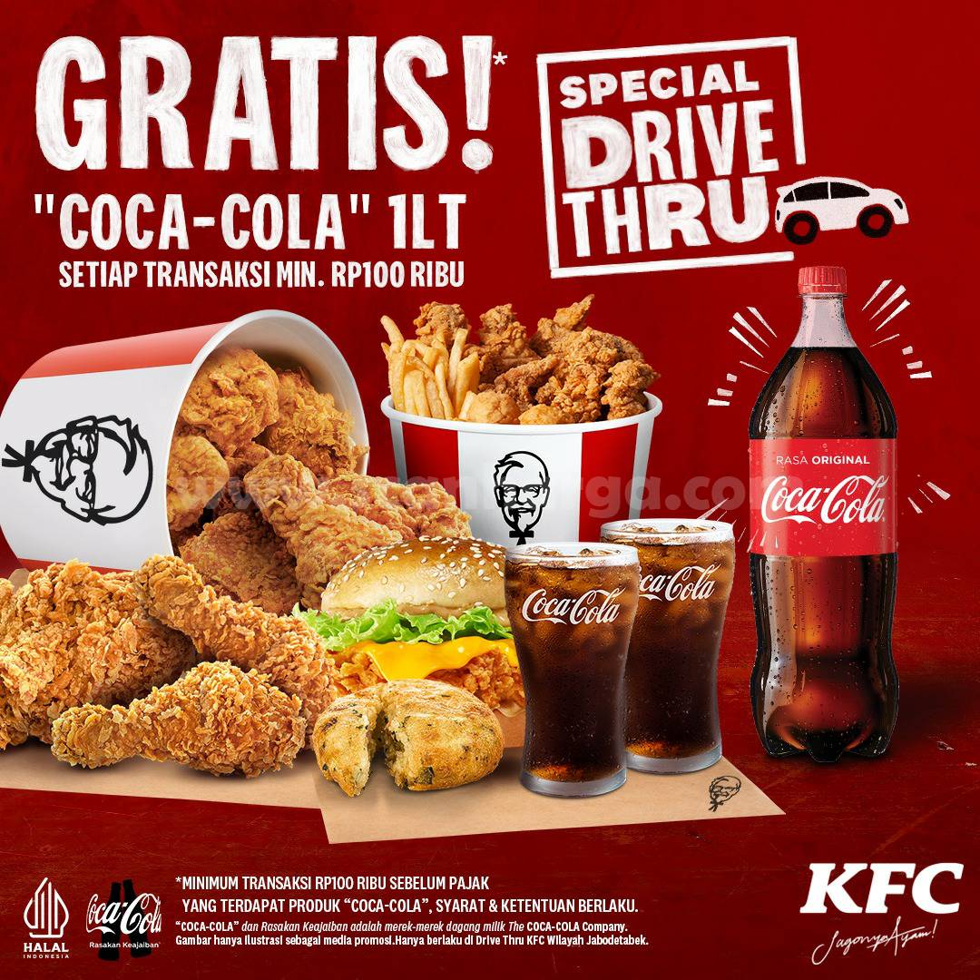 Promo KFC Gratis 1,5 Liter Coca Cola - Khusus Drive Thru