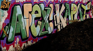 Graffiti Alphabet Tagging with Bubble Fonts Style