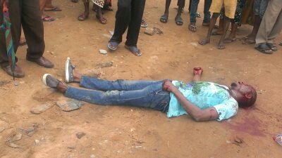 Suspected Cultist Stoned to Death, Another Shot in the Stomach in Benin (Photos)