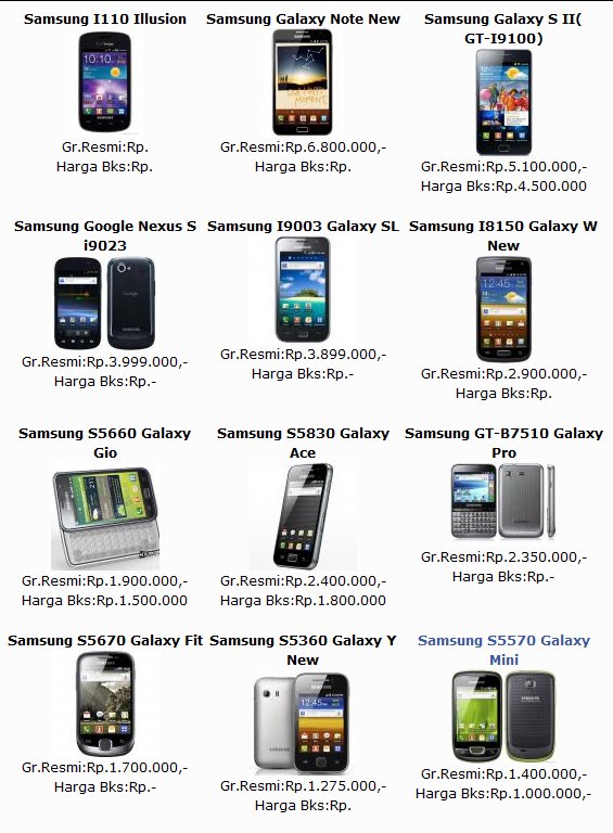 Daftar Harga  HP  Samsung Terbaru Agustus 2013 Kabar 