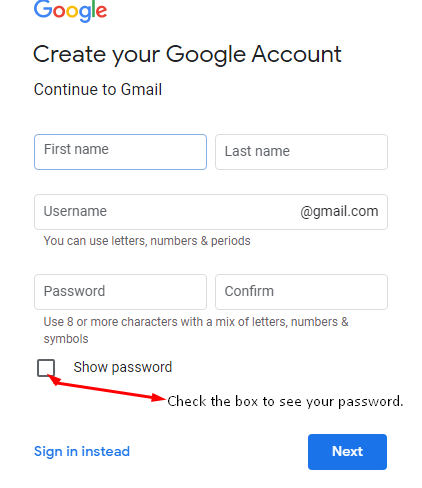 Create your Google account