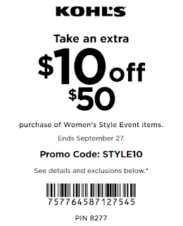 Kohls coupon $10 OFF $50 Women's and Juniors' Clothing