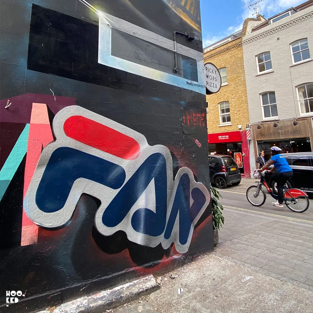 London graffiti on Brick Lane by artist Fanakapan.