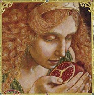 Persephone has eaten fruit of the dead in form of pomegranate seeds