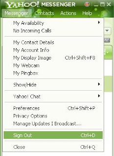 sign out yahoo messenger