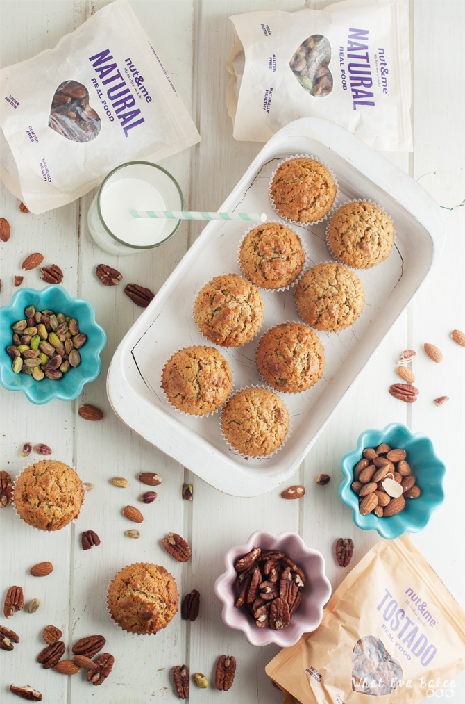 Muffins de avena, semillas y frutos secos