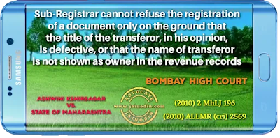 Sub-Registrar cannot refuse registration of document only on the ground that the title of the transferor, in his opinion, is defective