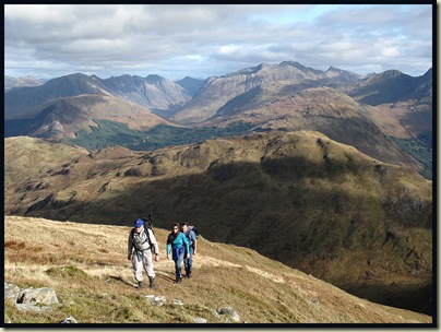 On the upper slopes of Fraochaidh, with Glencoe behind
