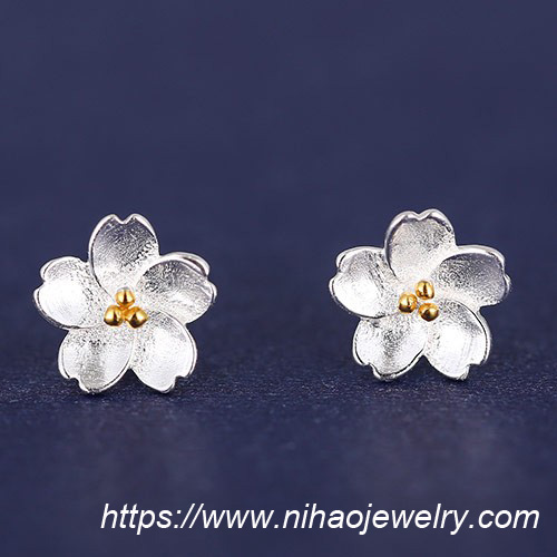 Korean fashion sweet personality rich flowers earrings