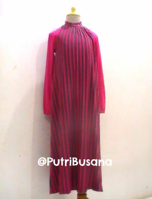 putri busana | gamis salur pink