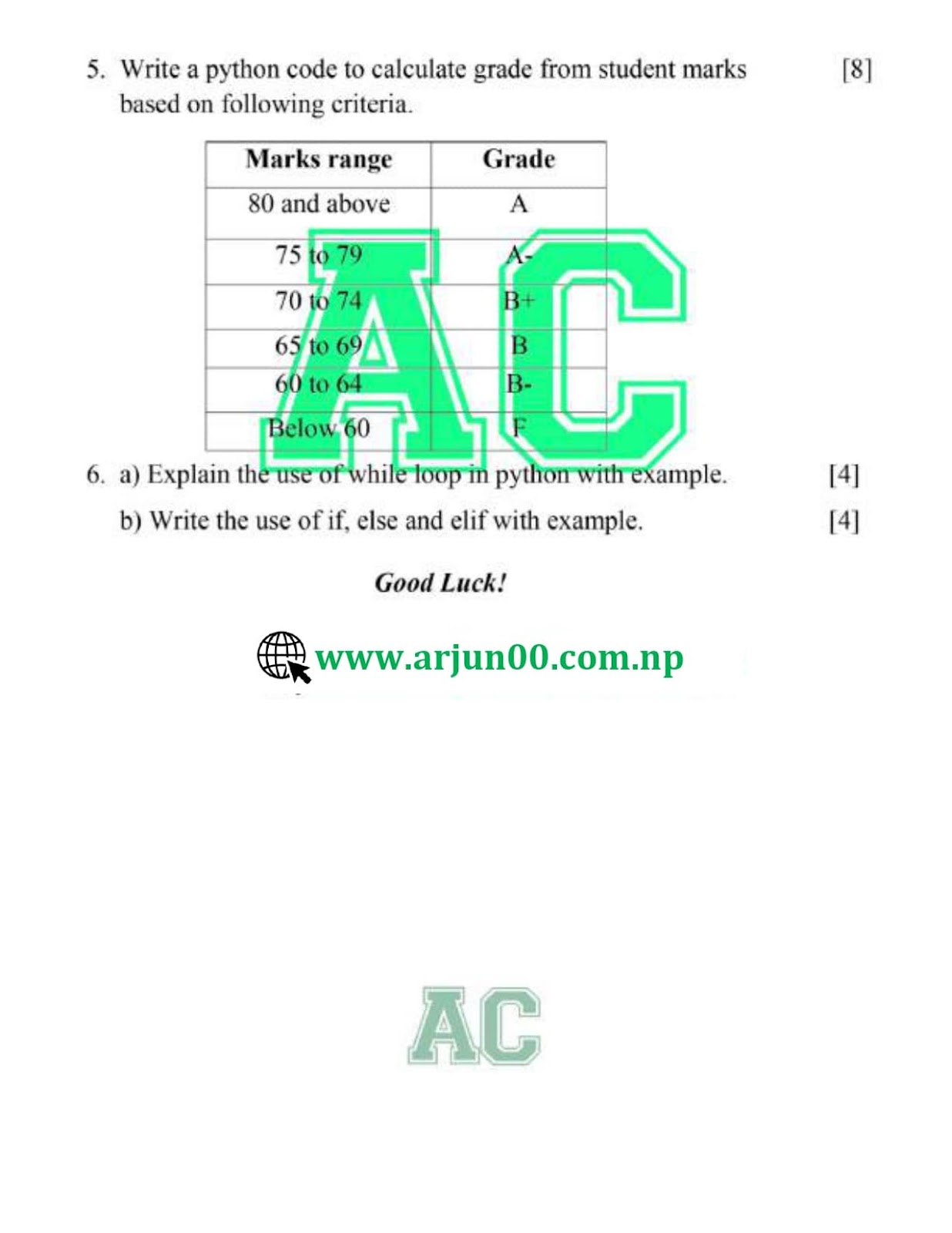 Basic Computer Programming:- 2080 to 2078  Question Paper of Fourth Semester, Diploma in Geomatics Engineering- DGE ,CTEVT, Diploma,  Basic Computer Programming:2080,2079, 2078, Question Bank, , arjun00 , DGE, Question Bank, Basic Computer Programming Question Bank, Basic Computer Programming Back 2080 Paper,