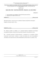 Subiect model discipline tehnologice - titularizare 2012
