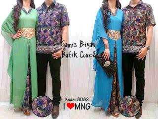 Foto Baju Batik Couple Gamis