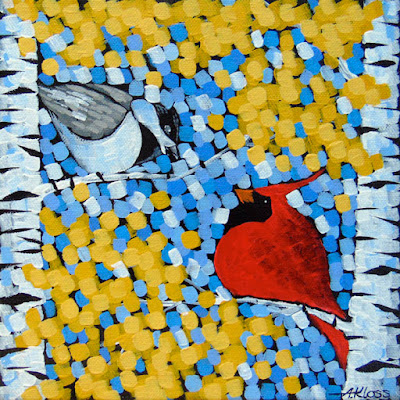 Cardinal-A-Dee acrylic painting by artist aaron kloss