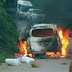 Sebuah Mobil Minibus Terbakar Di Tanjakan Gunung Rambutan