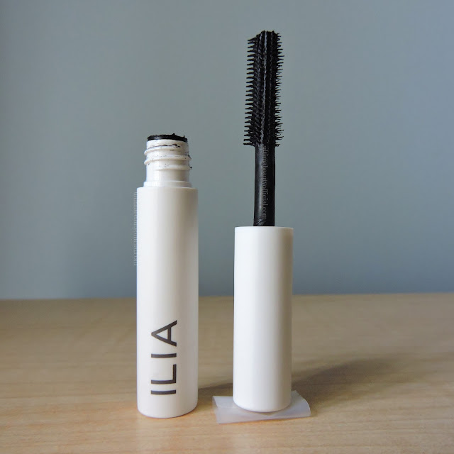 Opened Ilia Beauty Limitless Lash Mascara with wand next to tube